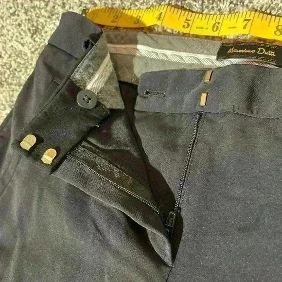 Massimo Dutti Women’s Slim Business Casual Pants Black Size 4 Stretch Ankle Zip - Picture 6 of 15